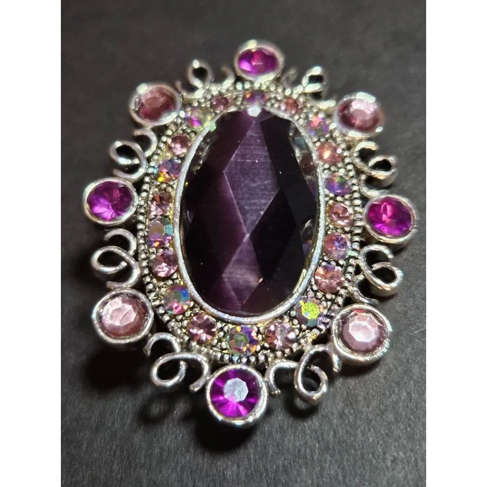 Monet vintage purple rhinestone brooch